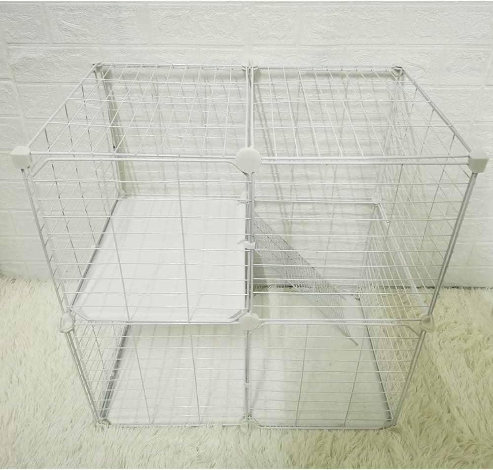 Cat Cage Indoor DIY Cat Playpen Detachable Metal Wire Kennels Indoor Cat Enclosures DIY Playpen Metal Kennel (2 Tier) 1 - Image 3
