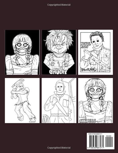 Horror Coloring Book: The Most Terrifying Famous Creatures and Creepy Serial Killers From Iconic Horror Movies A Spine Chilling Halloween and ... Pages to Unwind, Relax, and Relieve Stress - Image 2
