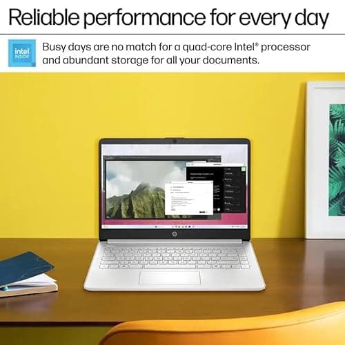 HP 2025 14" Laptop Computer, Intel N150, 16 GB RAM, 512 GB Storage(128GB eMMC + 128GB UFS + 256GB MSD), Copilot AI, Wi-Fi 6, BT 5.4, HD Cam, 1 Year Office 365, Windows 11 Pro, Accessories, Silver - Image 5