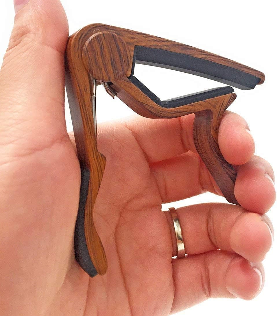 WINGO Guitar Capo for Acoustic and Electric Guitars - Rosewood Color with 5 Picks - Image 8