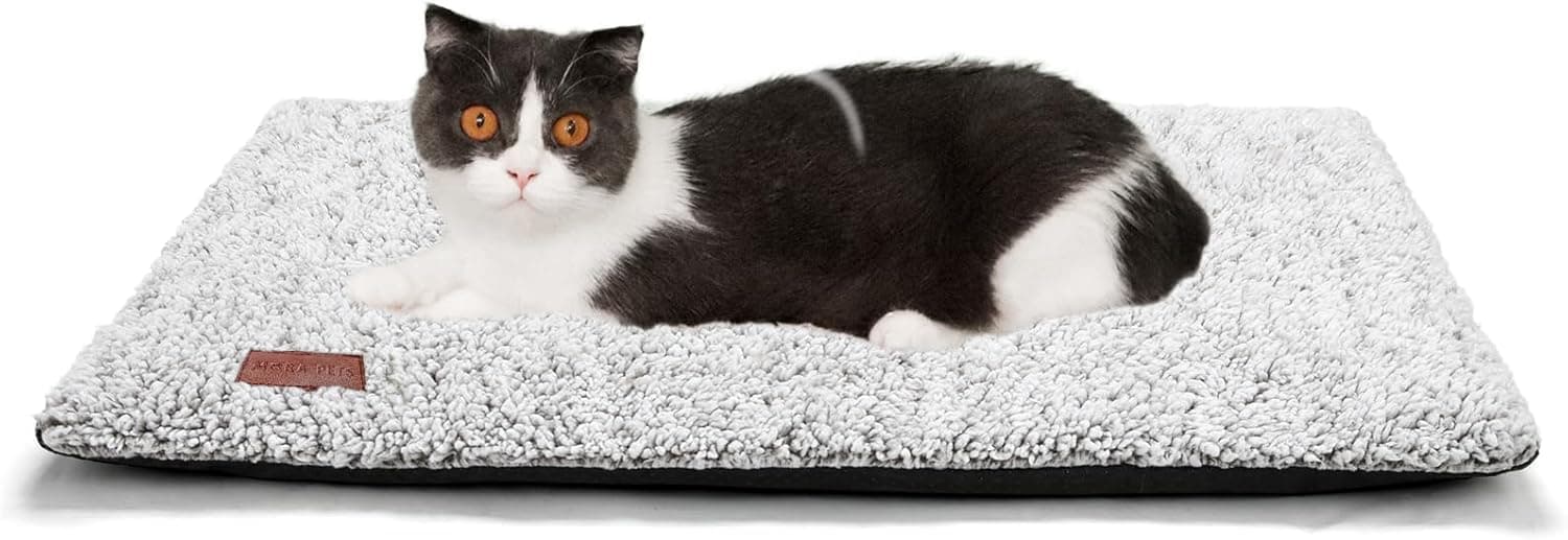 Self Warming Cat Bed Self Heating Cat Dog Mat 24 x 18 inch Extra Warm Thermal Pet Pad for Indoor Outdoor Pets with Removable Cover Non-Slip Bottom Washable Non Electric 24.0"L x 18.0"W x 1.0"Th A-Light Gray - Image 9