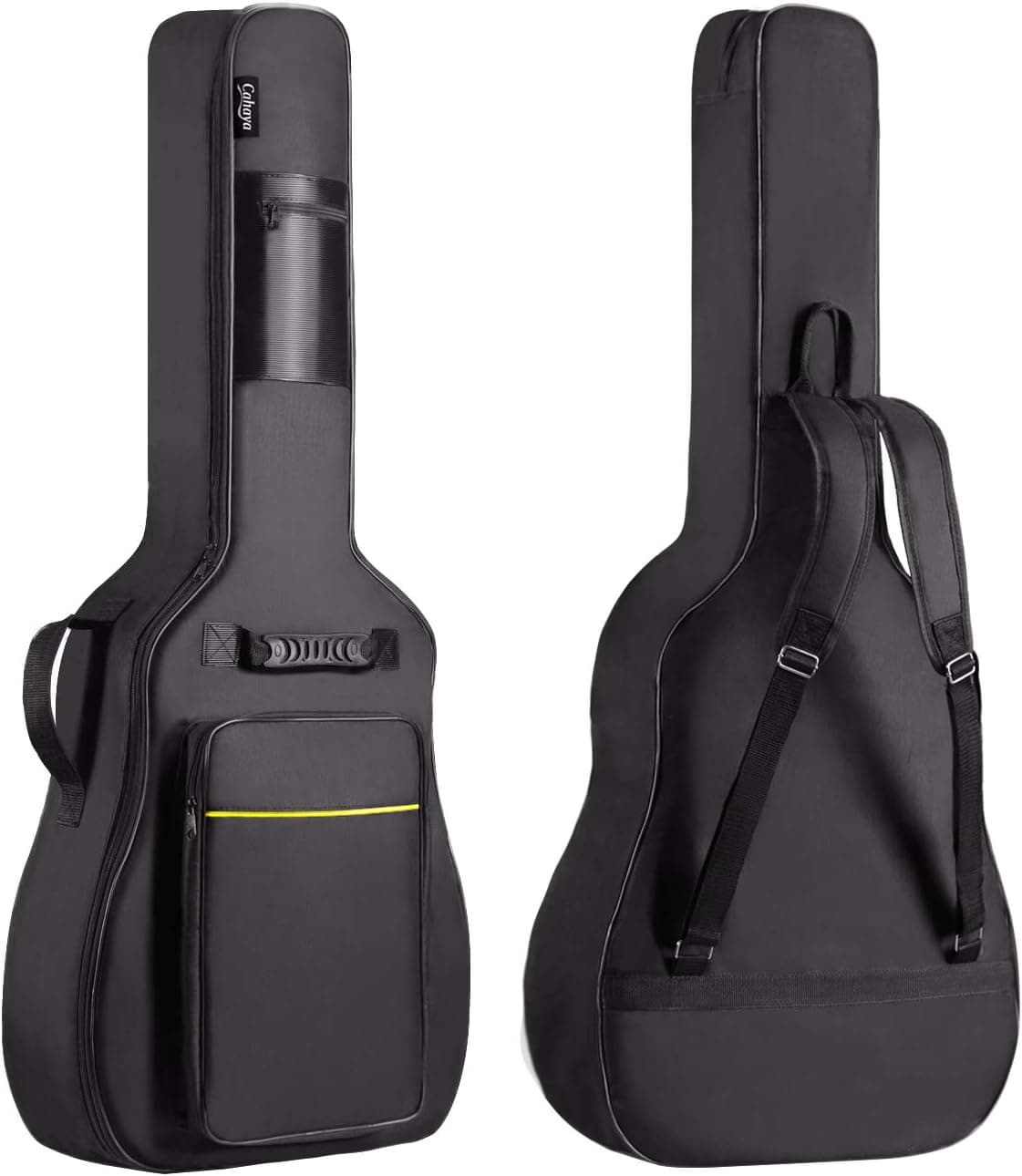 CAHAYA 41 In Acoustic Guitar Bag 0.35 In Thick Padding Water Resistent Dual Adjustable Shoulder Strap Guitar Case Gig Bag with Back Hanger Loop, Black CY0152 - Image 2