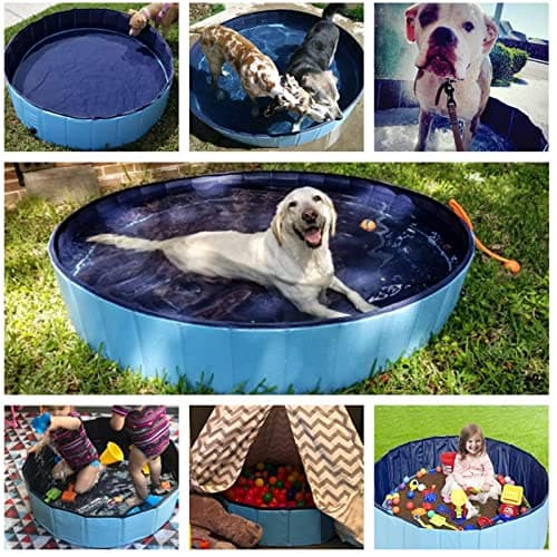 Jasonwell Foldable Dog Pet Bath Pool Collapsible Dog Pet Pool Bathing Tub Kiddie Pool Doggie Wading Pool for Puppy Small Medium Large Dogs Cats and Kids 71" Blue - Image 6