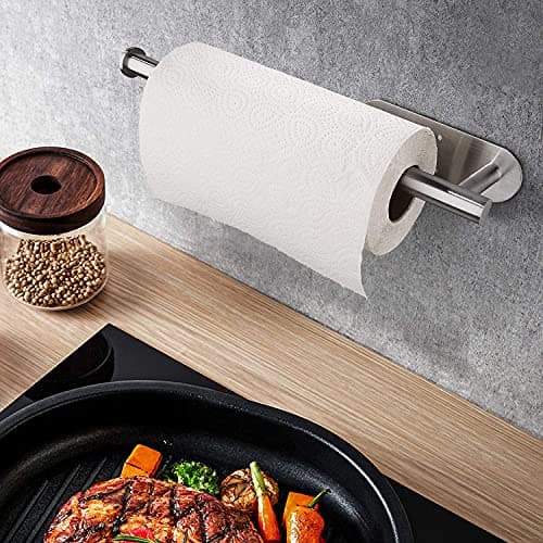 Paper Towel Holders for Kitchen,Paper Towels Bulk- Self-Adhesive Under Cabinet,Both Available in Adhesive and Screws,Stainless Steel - Image 4