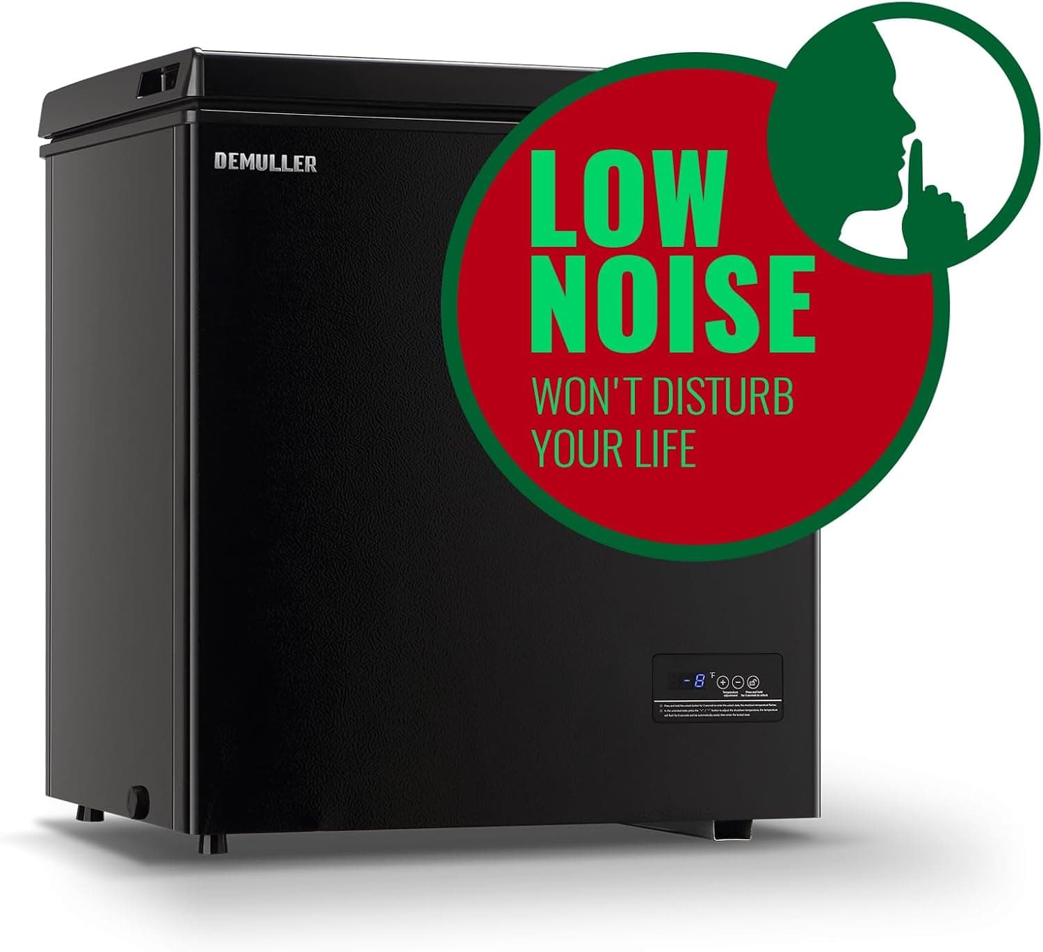 Chest Freezer 5.0Cubic Feet Deep Freezer Freestanding Freezers with 2 Removable Stainless Steel Basket, Mini Freezer Top Open Door Compact Freezer with Electronic Control 41℉ to -15℉BLACK 5.0 Cu.Ft Black - Image 8