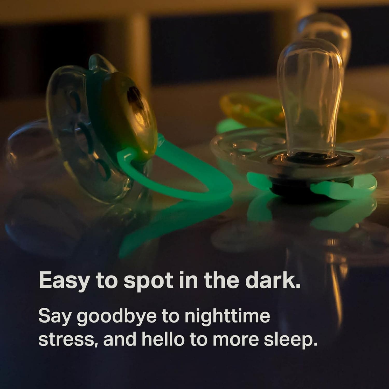 Tommee Tippee Night Time Pacifier, 18-36 Months, Symmetrical Silicone Baglet, BPA-Free Binkies, Glow in The Dark Technology, Green Rainbow, Pack of 6 Green Rainbow 18-36 Month (Pack of 6) - Image 7