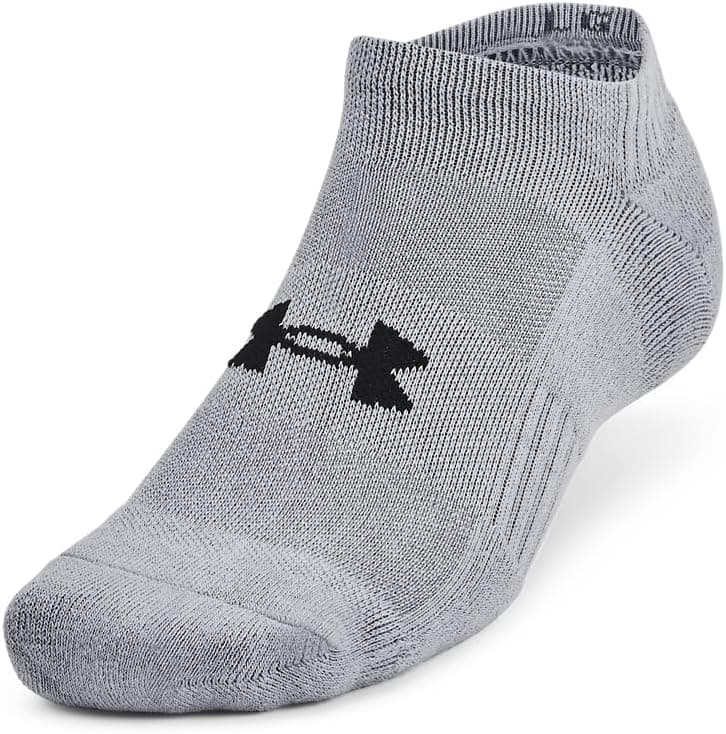 Under Armour Unisex-Adult Training Cotton No Show Socks 6 Pack Large (035) Steel / White / Black - Image 5
