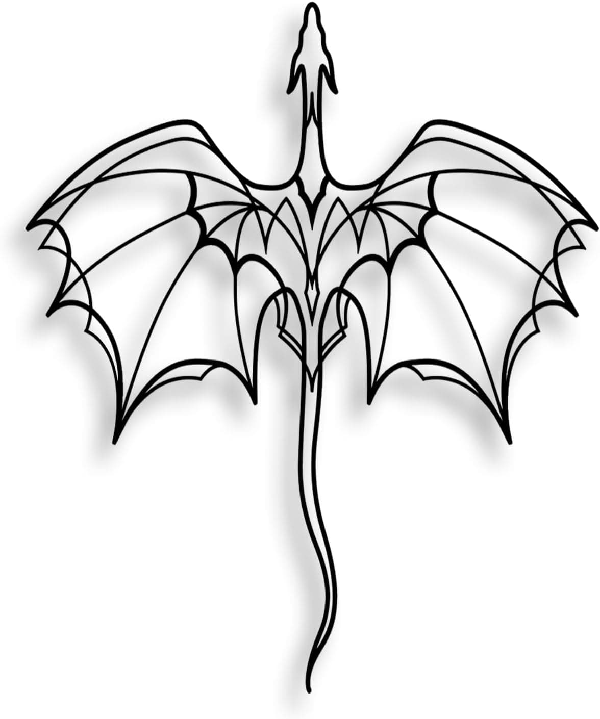 LIYOUYA Fantasy Dragon Metal Wall Decor - Black Simple Lines Dragon Wall Art Home Decor for Living Room, Bathroom, Bedroom, Dining Room, Porch, Farmhouse (Black) - Image 2