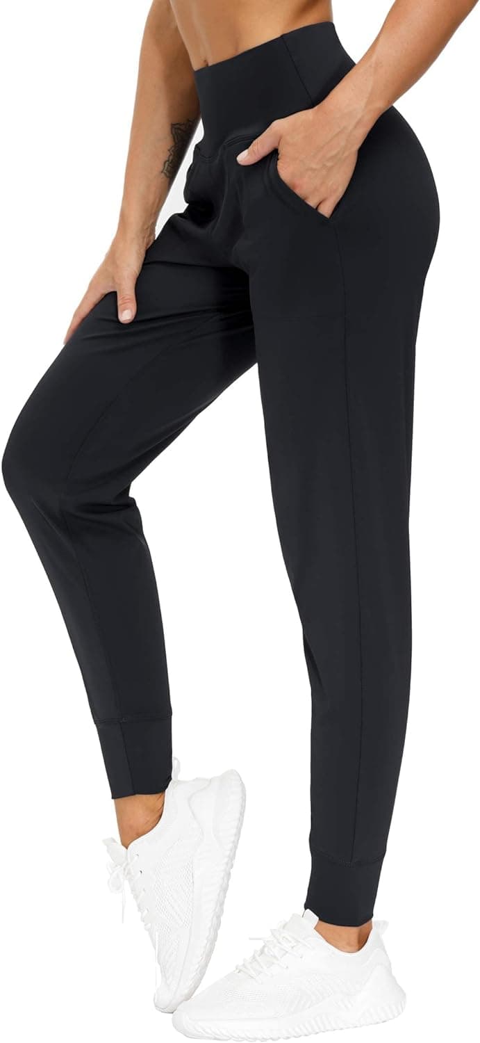 THE GYM PEOPLE Women's Joggers Pants Lightweight Athletic Leggings Tapered Lounge Pants for Workout, Yoga, Running X-Large Black - Image 2