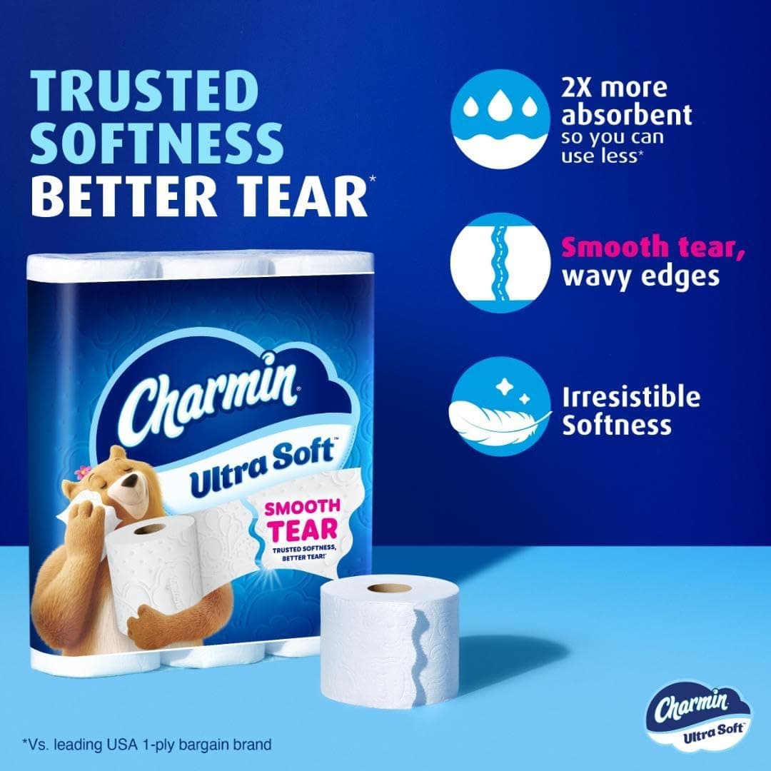 Amazon.com: Charmin Ultra Soft Toilet Paper, 18 Mega XL Rolls = 108 Regular Rolls : Health & Household - Image 2