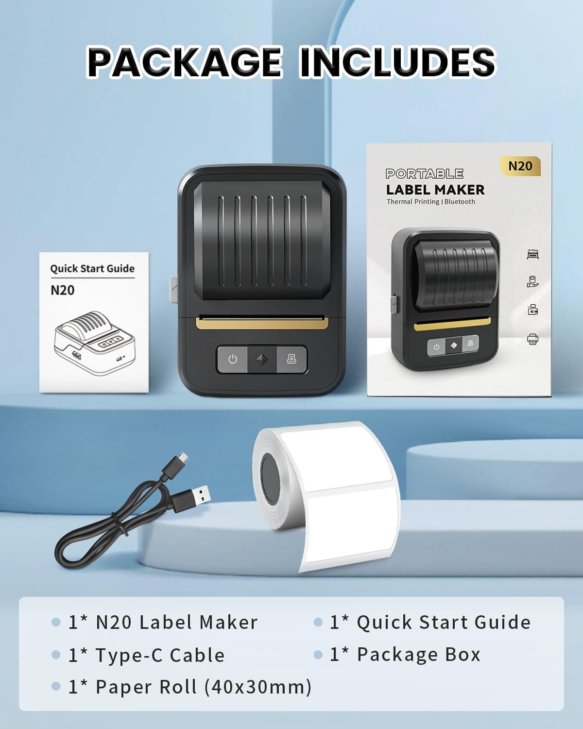 Label Makers, Label Maker Machine with Tape, Bluetooth Label Maker, Portable Thermal 2 Inch Label Printer for Small Business, Barcode, Address, Logo, Clothing, Sticker Printer for Phones & PC - Image 9