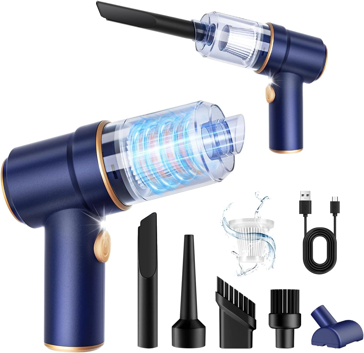 Aspiradora de Mano KMM para Automóvil, Aspiradora de 9000Pa y Soplador de Aire, Aspiradora Portátil de Alta Potencia de 120W con Luz LED y Mu - Image 2