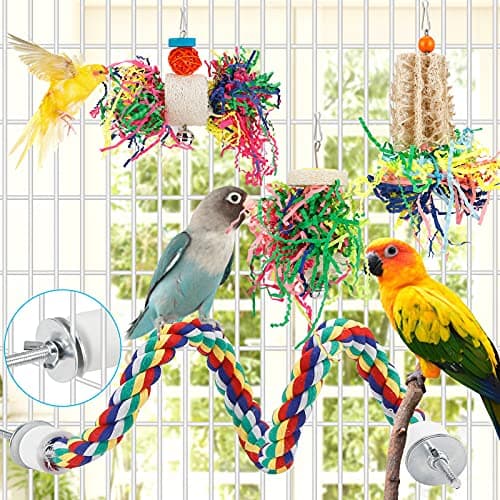 Foraging Toys Parakeet Chewing Hanging Toy Shredded Paper Bird Cage Accessories for Conure Cockatiel Budgies Lovebird Parrotlet - Image 4