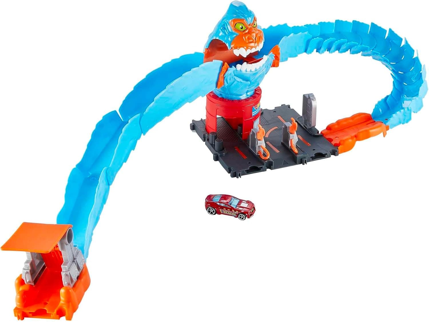 Hot Wheels City Wreck & Ride Gorilla Attack with 1 Car, Connects to Other Sets, Gas Station-Themed Set, Gift for Kids 4 to 8 Years Old Modern - Image 5