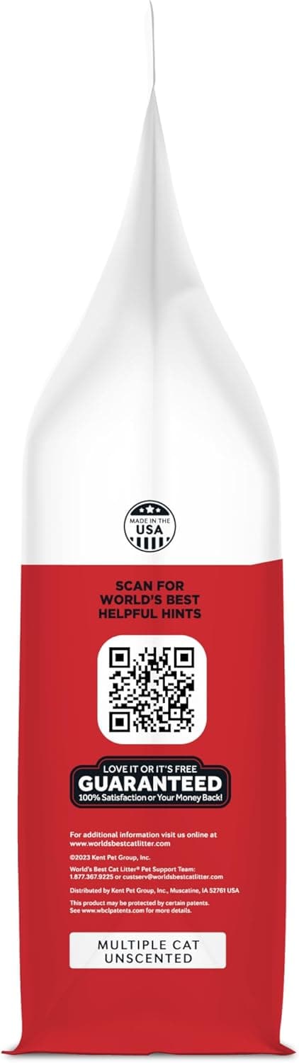 WORLD'S BEST CAT LITTER Multiple Cat Unscented, 32-Pounds - Natural Ingredients, Quick Clumping, Flushable, 99% Dust Free & Made in USA - Long-Lasting Odor Control & Easy Scooping - Image 9