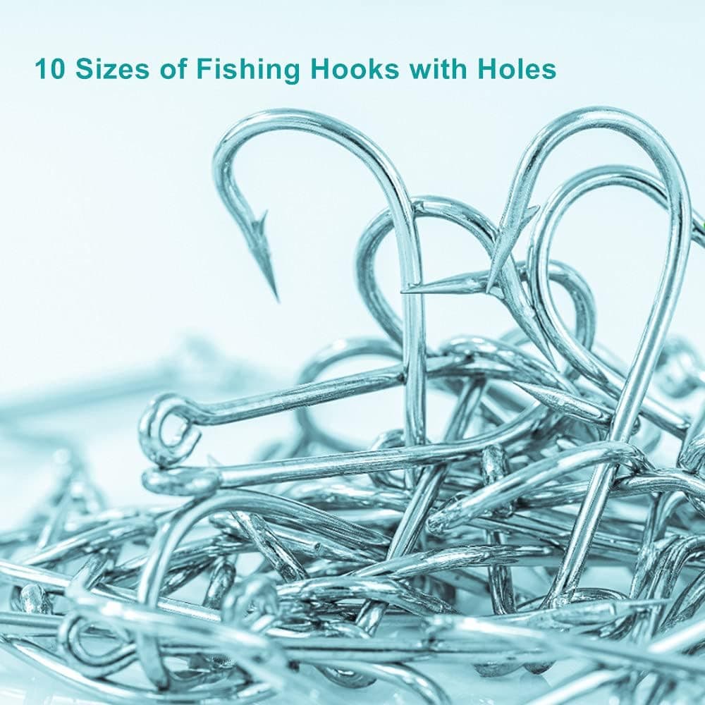 300PCS Small High-Carbon Steel Barbed Fishing Hooks with Holes, 10 Specifications of Fishing Hooks, Portable Boxed Hooks, Hooks That Can Adapt to Various Fishing Environments - Image 7
