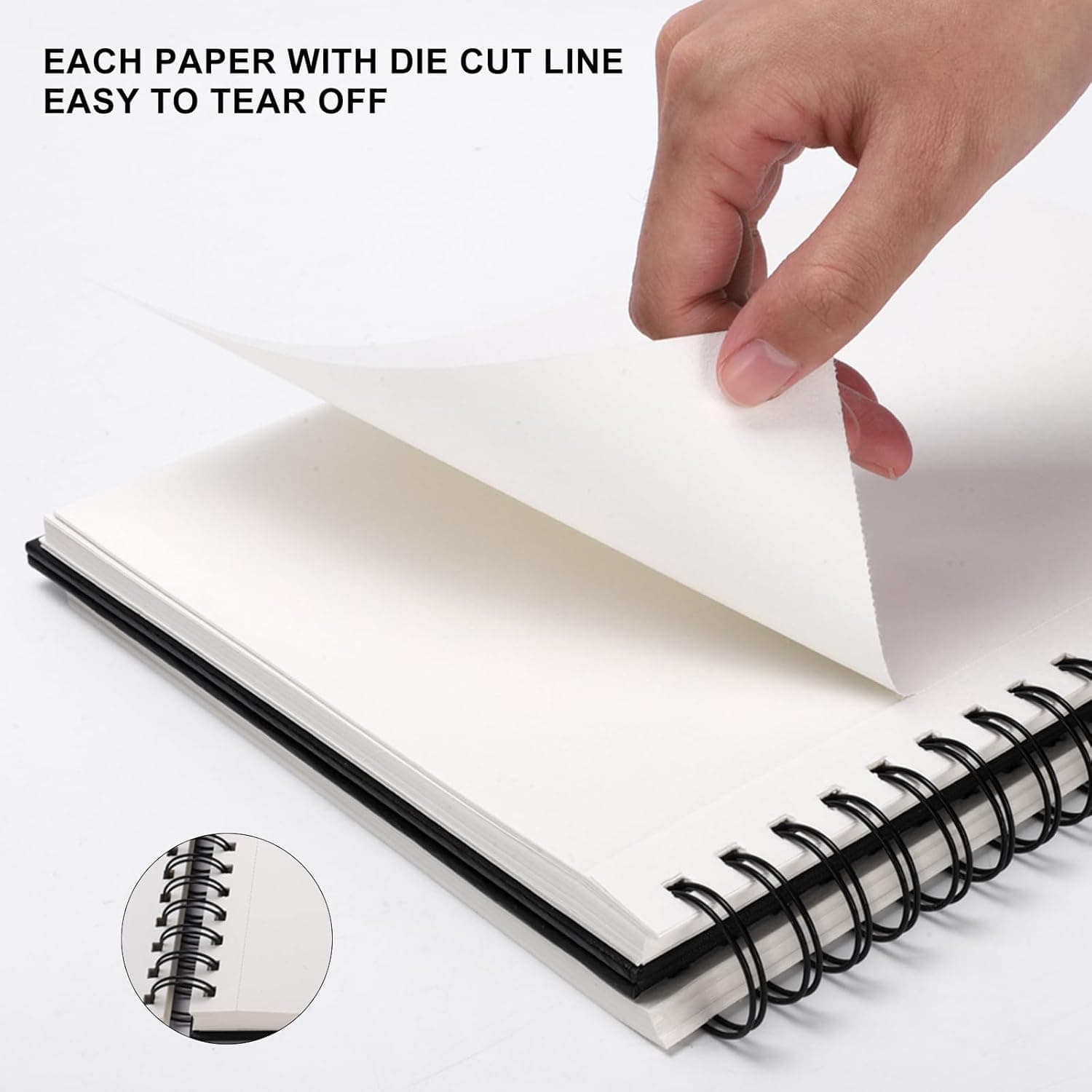 8.5x11inches Hardbound Sketch Book, Spiral Bound Sketch Pad, 80-Sheets 90gsm Inner Paper, Acid Free Drawing Art Paper, Prefect Works with Kids and Adults - Image 4