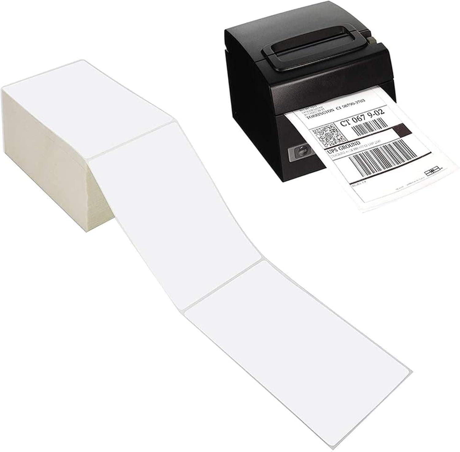 9527 Product Fanfold 4 x 6 Direct Thermal Labels White Perforated Shipping Labels, 500pcs per Stack,1 Stack 1 Stacks | 500 Labels White - Image 6