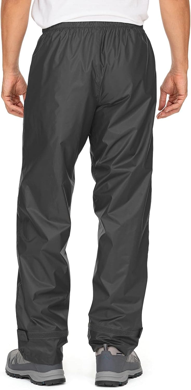 Mens Rain Pants Waterproof Windproof Hiking Outdoor Fishing Golf Cycling Pants Black X-Large - Image 3