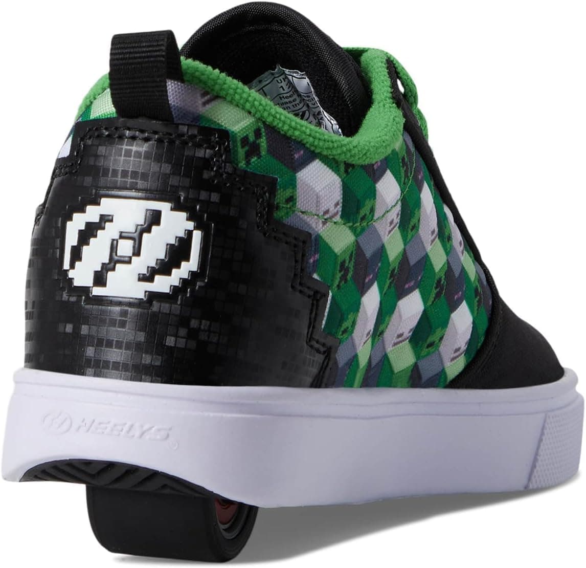 HEELYS Unisex-Child Minecraft Pro 20 (Little Big Kid/Adult) Wheeled Heel Shoe 8 Big Kid Black/Green/White - Image 6
