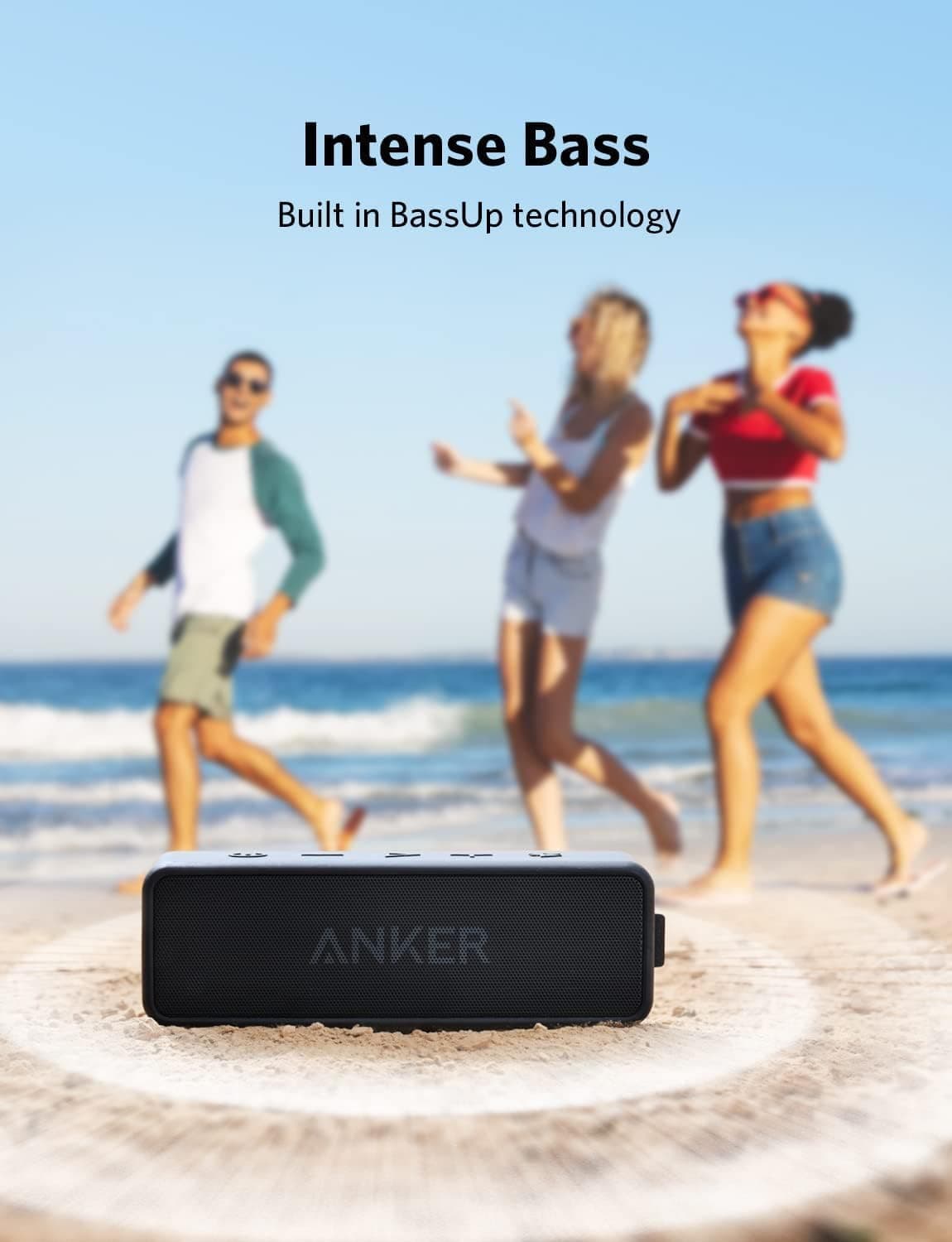 Anker Soundcore 2 Portable Bluetooth Speaker with Stereo Sound, Bluetooth 5, Bassup, IPX7 Waterproof, 24-Hour Playtime, Wireless, Speaker for Home, Outdoors, Travel Black - Image 4