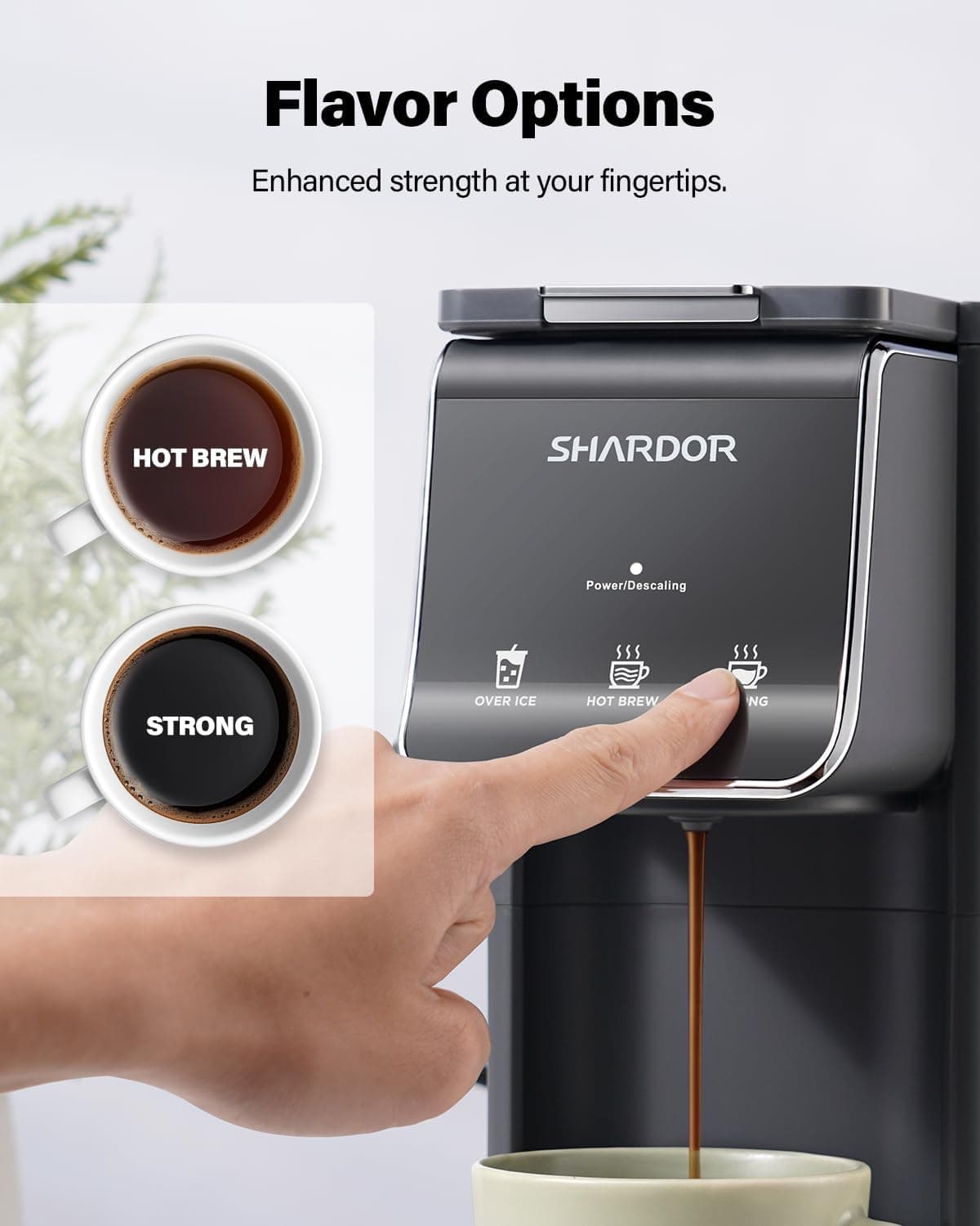 SHARDOR Hot & Iced Coffee Maker, K Cup Coffee Maker Compatible with Ground Coffee, Single Serve Coffee Machine with Bold Setting, Reusable Filter, Travel Mug Friendly, Compact Design, Grey - Image 5