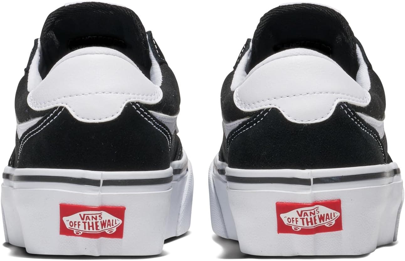 Vans Womens Brooklyn Ls Platform Shoe | Chunky Low-top Sneakers for Fashion, Work & Casual Wear 8 Suede/Canvas Black/White - Image 4