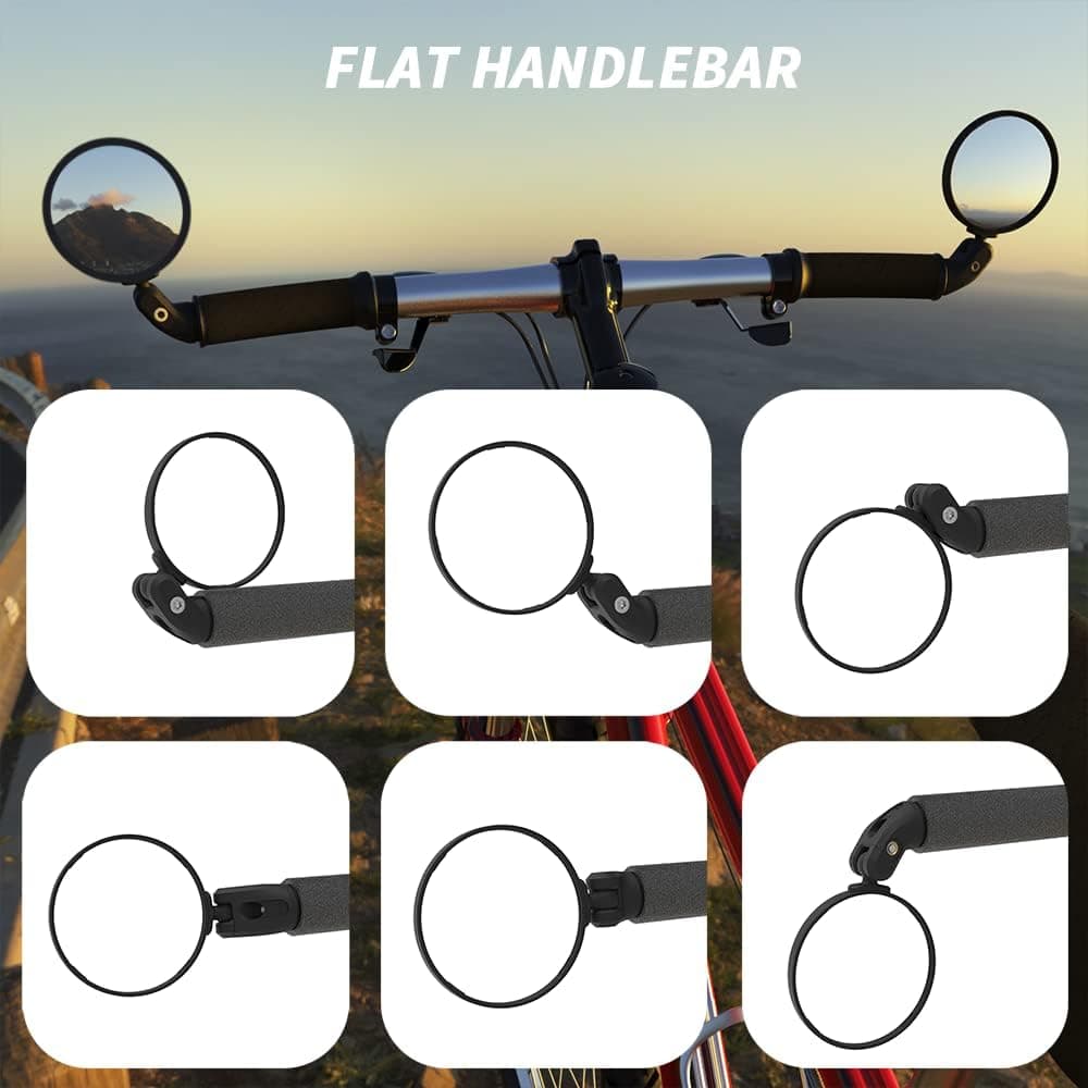 Bike Mirrors,Bike Bar End Mirror, HD Glass Convex Lens Bicycle Rearview Mirror, Safe Cycling Rearview Mirror, Easy to Install A: 3" for Flat or Drop Bar Bike 2PCS - Image 7