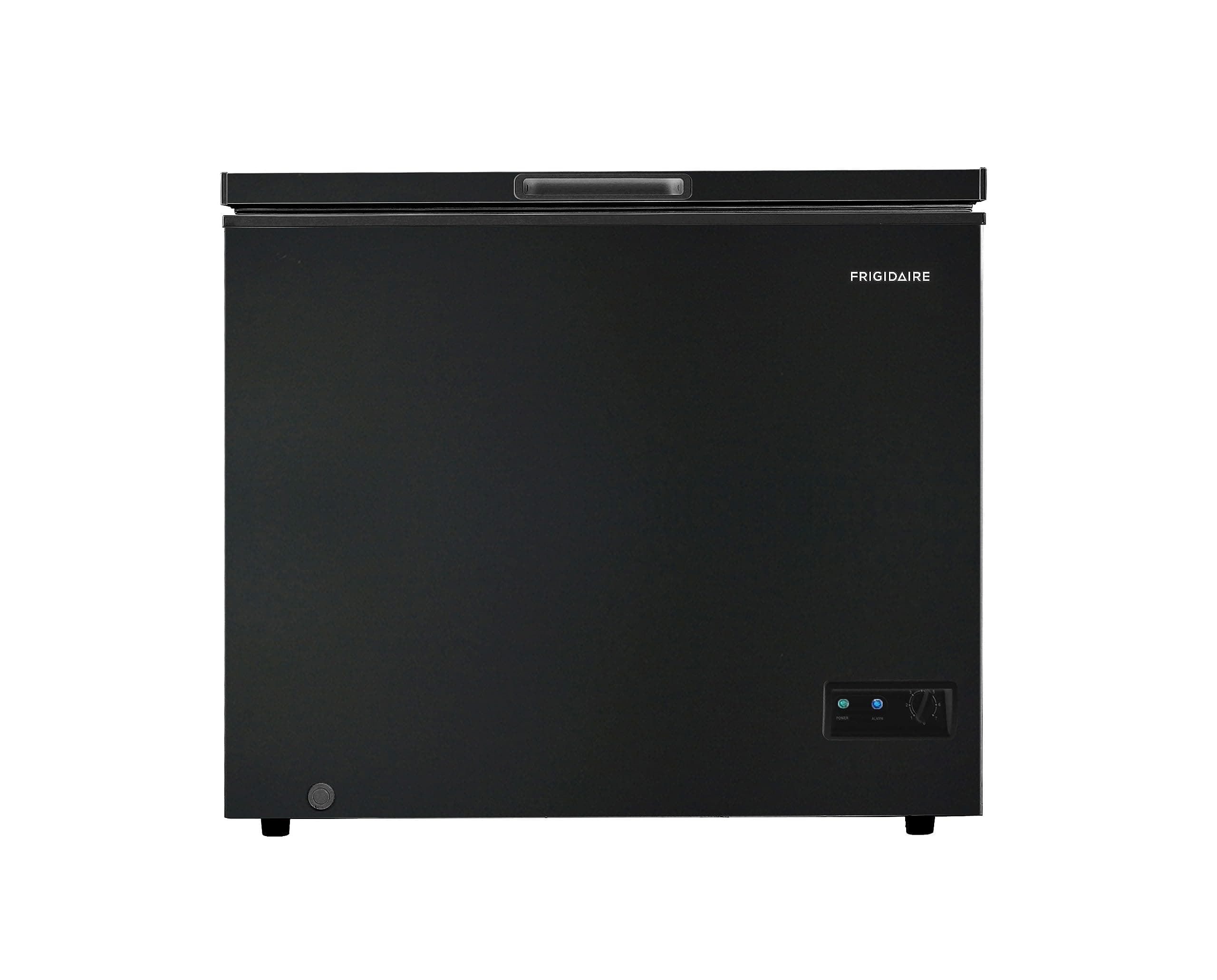 FRIGIDAIRE EFRF7003-BLACK Chest Deep Freezer, 7 Cu. Ft, Black Adjustable Thermostat-Removable Vinyl Coated Wire Basket-Easy Defrost Drain 7 cu ft