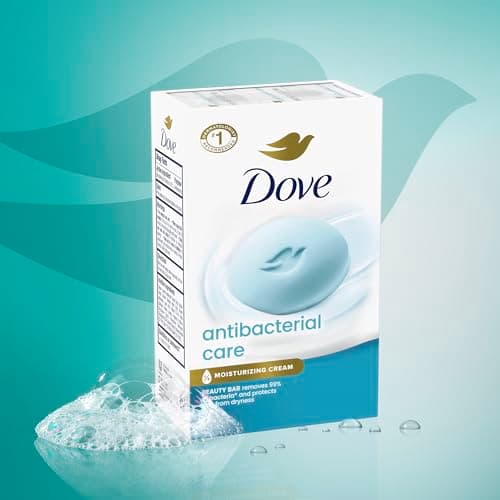 Dove Beauty Bar Soap Antibacterial Care 6 Count For Clean, Moisturized Skin, Removes Bacteria 3.75 oz - Image 4
