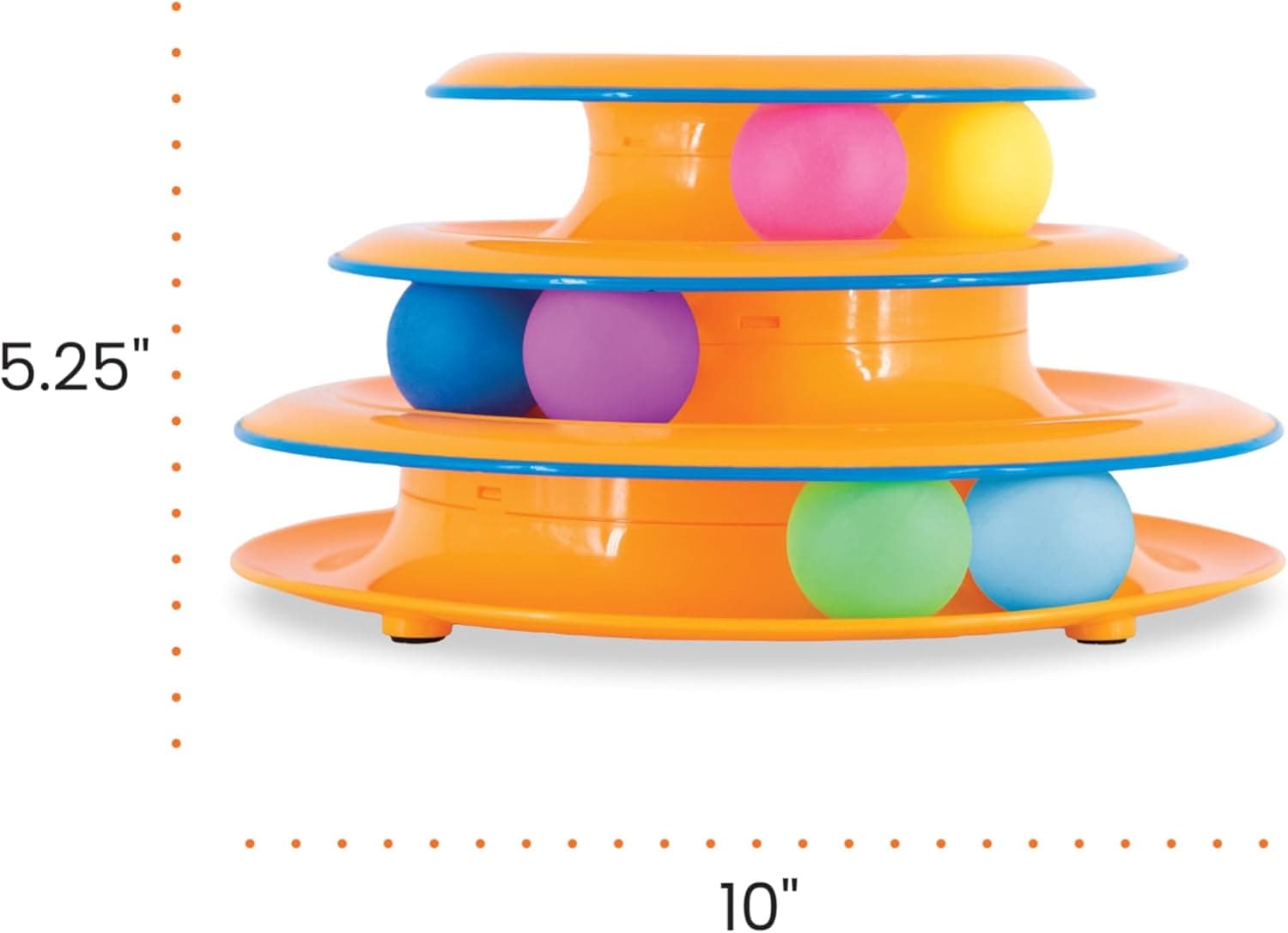 Catstages Torre de Pistas Juguete para Gatos de 3 Niveles con 6 Pelotas, Juguete Interactivo para Gatos de Interior, Naranja - Image 9