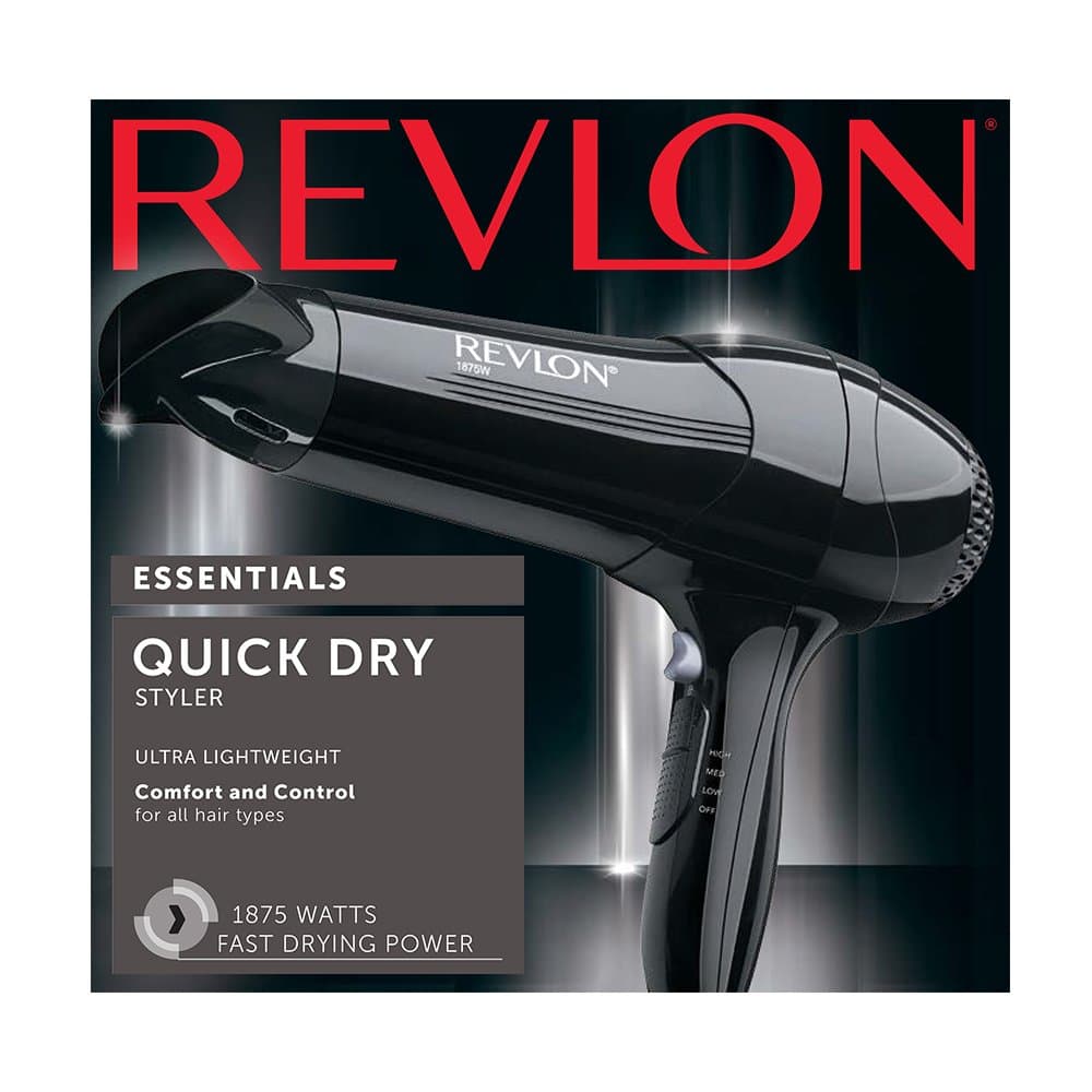 Revlon 1875 Watt Full-Size Turbo Dryer and lightweight Design, Black (Package Varies) No Size - Image 3