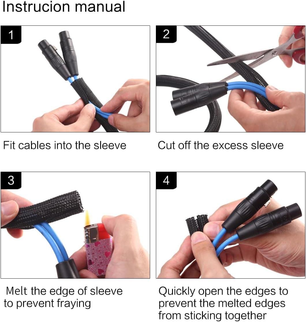 Alex Tech 10英尺 - 1/2英寸电缆保护管线缆套分离套用于USB电缆电源线音频视频 - Image 7