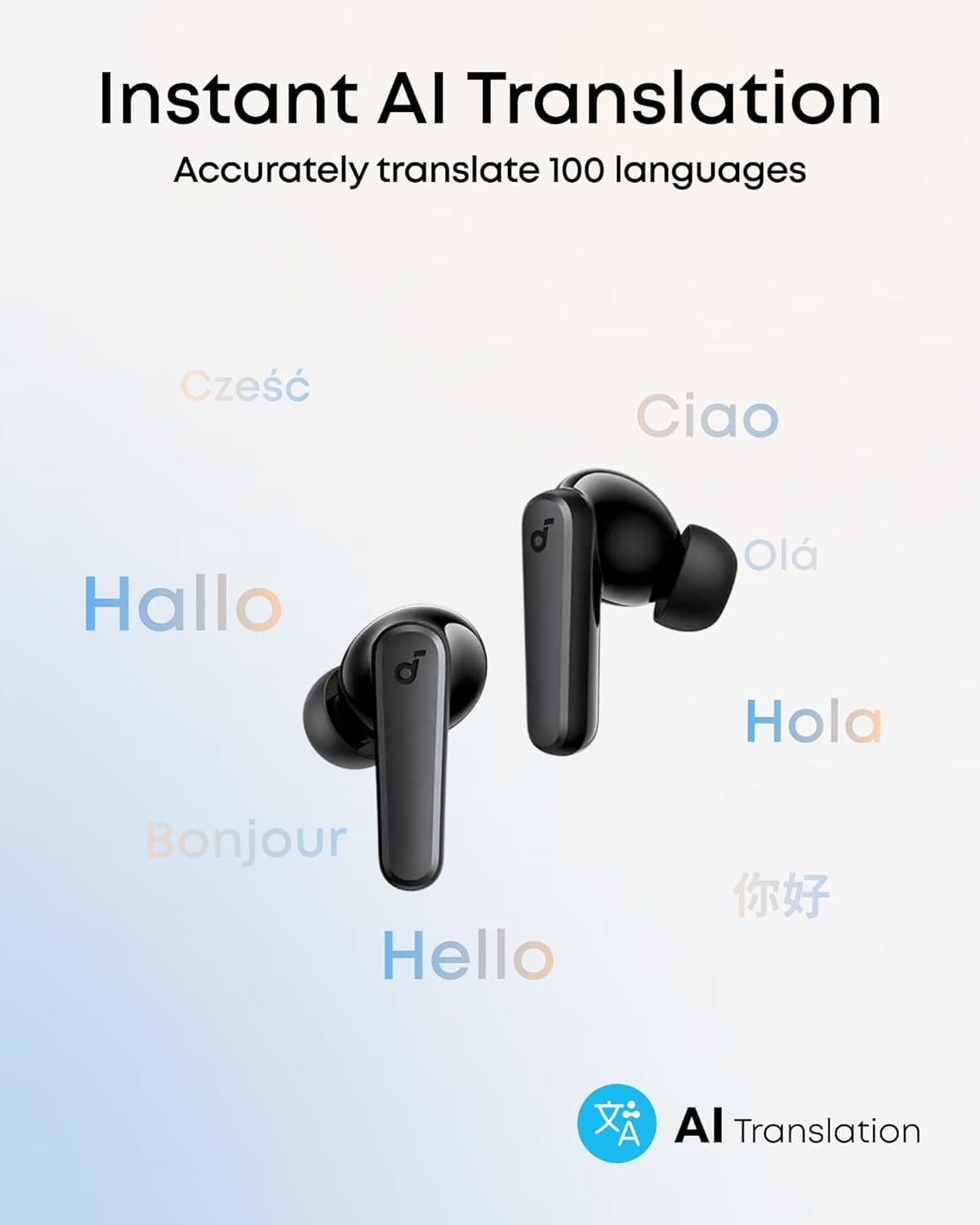 Soundcore by Anker P20i True Wireless Earbuds, 10mm Drivers with Big Bass, Bluetooth 5.3, 30H Long Playtime, Water-Resistant, 2 Mics for AI Clear Calls, 22 Preset EQs, Customization via App Black - Image 5