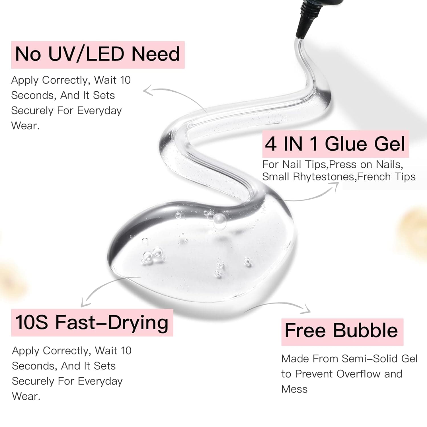 Curvlife Super Strong Nail Glue 15g for Press On Nails - Quick Drying, Semi Solid, Long Lasting, No UV Light Needed 15g-glue 1 - Image 4