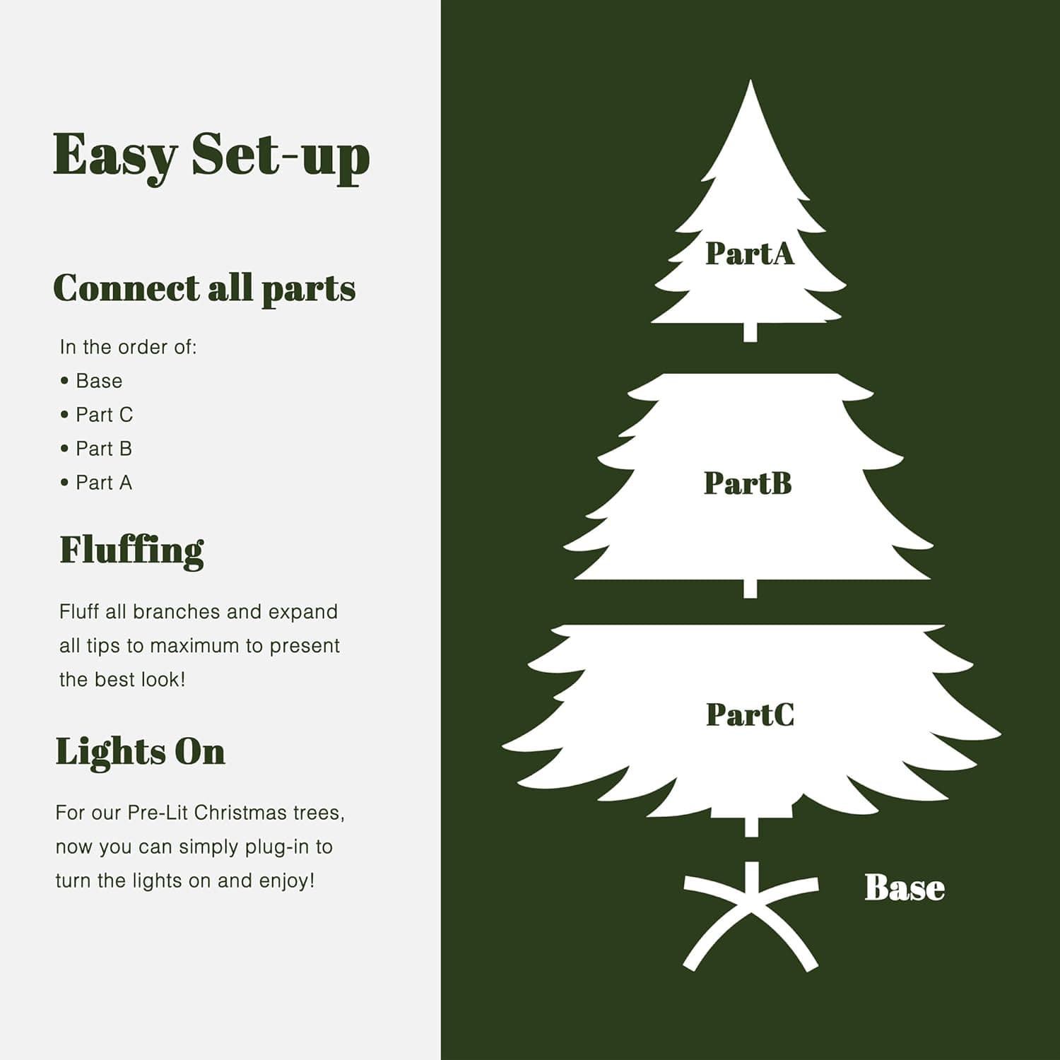LuxenHome 6.5FT Flocked Artificial Christmas Tree, Spruce Prelit Christmas Trees Flocked with 450 Warm White LED Lights, Realistic Xmas Tree with 4000 PE+PVC Tips for Indoor and Outdoor Xmas Decor 6.5‘ Flocked Spruce - Image 5