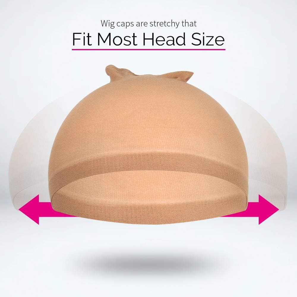 Fandamei 4 pieces Light Brown Stocking Wig Caps Stretchy Nylon Wig Caps for Women A-Nylon Wig Cap - Image 4