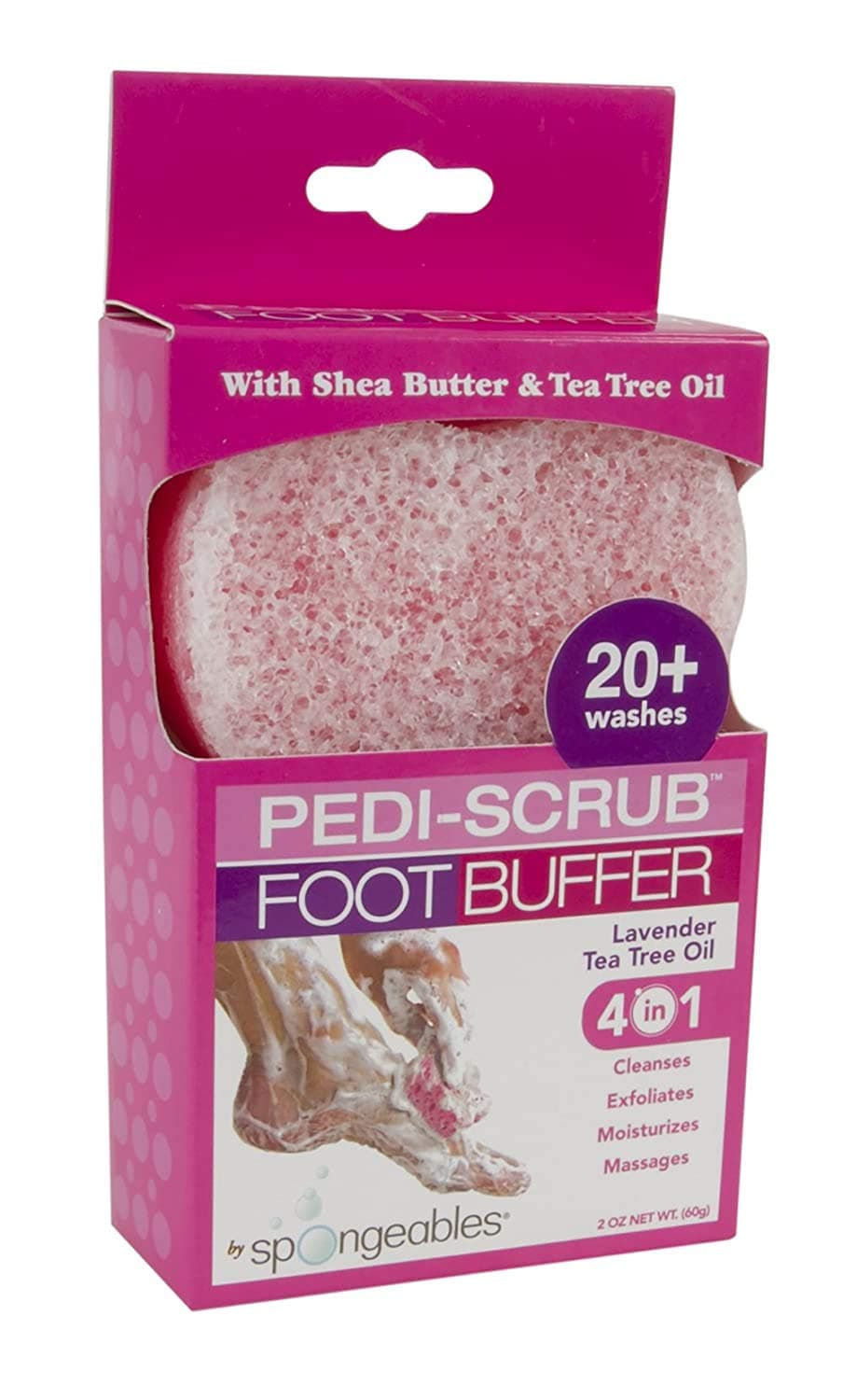 Spongables Pedi Scrub Foot Exfoliating 20+ Wash Sponge, Lavender, 1 Count - Image 3