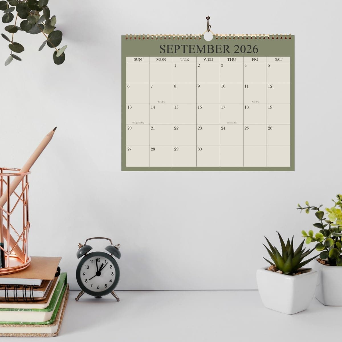 2026 Calendar - Wall Calendar 2026-2027 from January 2026 - June 2027, 18 Months Calendar with Premium Paper, Twin-Wire Binding & Hanging Hook, 8.5" x 11", Green 8.5" x 11" Cyan - Image 6