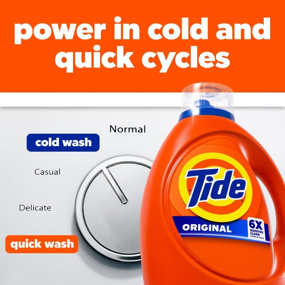 Tide Liquid Laundry Detergent, Original Scent, 80 fl oz, 64 Loads, Boosted Clean Even in Cold Water with Concentrated Washing Soap 80 Fl Oz (Pack of 1) - Image 10