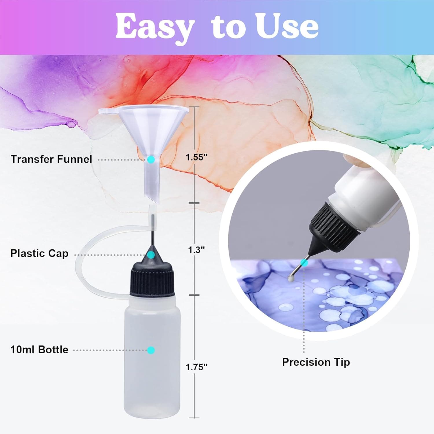 LET'S RESIN White Alcohol Ink for Epoxy Resin, Upgraded White Alcohol Ink 3.5oz/100ml, Alcohol-Based Resin Ink, White Resin Pigment for Resin Petri, Tumblers, Painting, Resin Art - Image 6