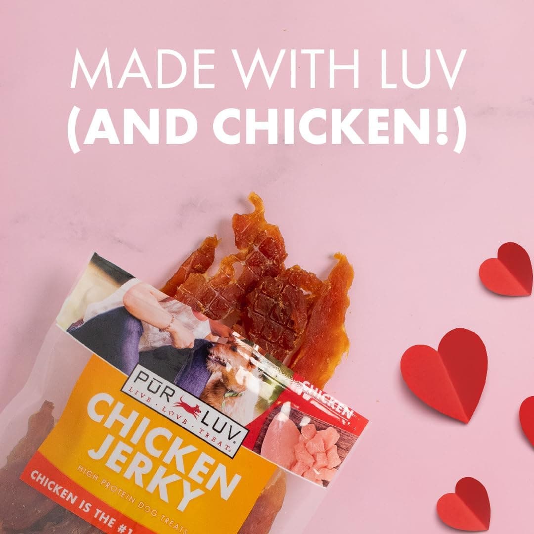Pur Luv Chicken Jerky Dog Treats, Made with 100% Real Chicken Breast, 16 Ounces, Healthy, Easily Digestible, Long-Lasting, High Protein, Satisfies Dog's Urge to Chew Chicken 1 Pound (Pack of 1) - Image 3