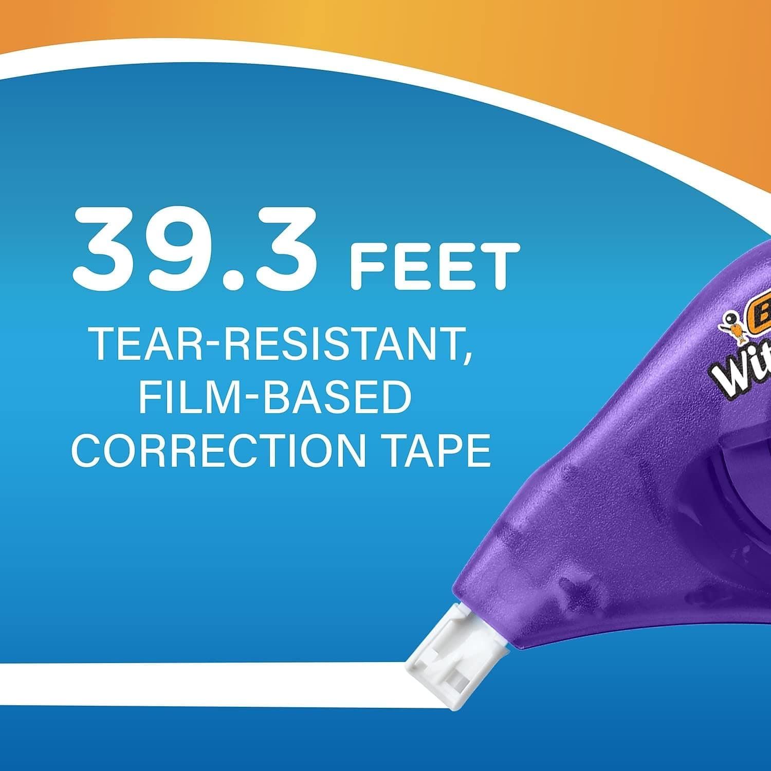 BIC Wite-Out Brand EZ Correct Correction Tape, 39.3 Feet, 2-Count Pack of White Correction Tape, Fast, Clean and Easy to Use Tear-Resistant Tape Office or School Supplies - Image 5