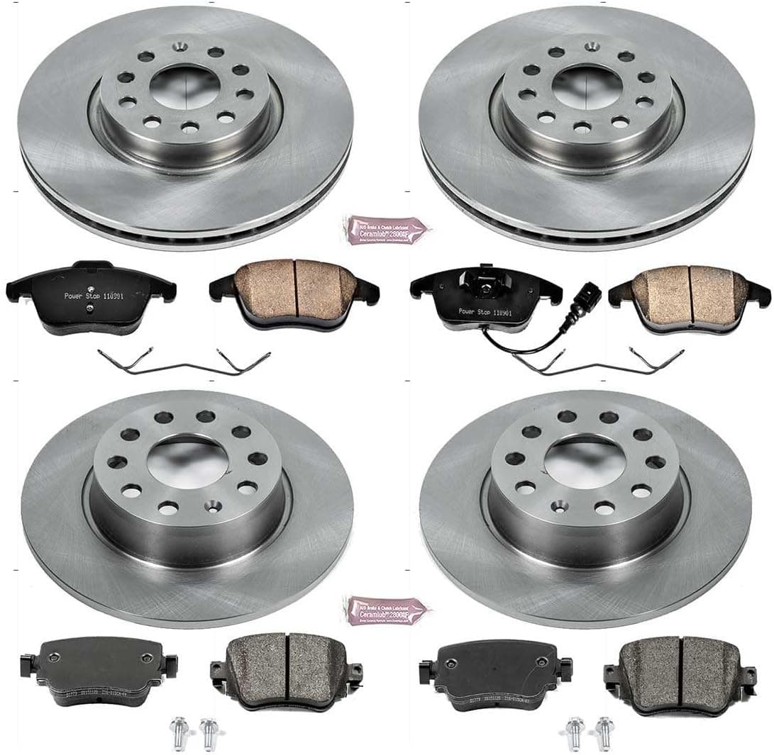 Power Stop KOE7501 Autospecialty Front and Rear Replacement Brake Kit-OE Brake Rotors & Ceramic Brake Pads For Volkswagen Passat 2015-2020 [Model Specific] Stock Replacement - Image 3