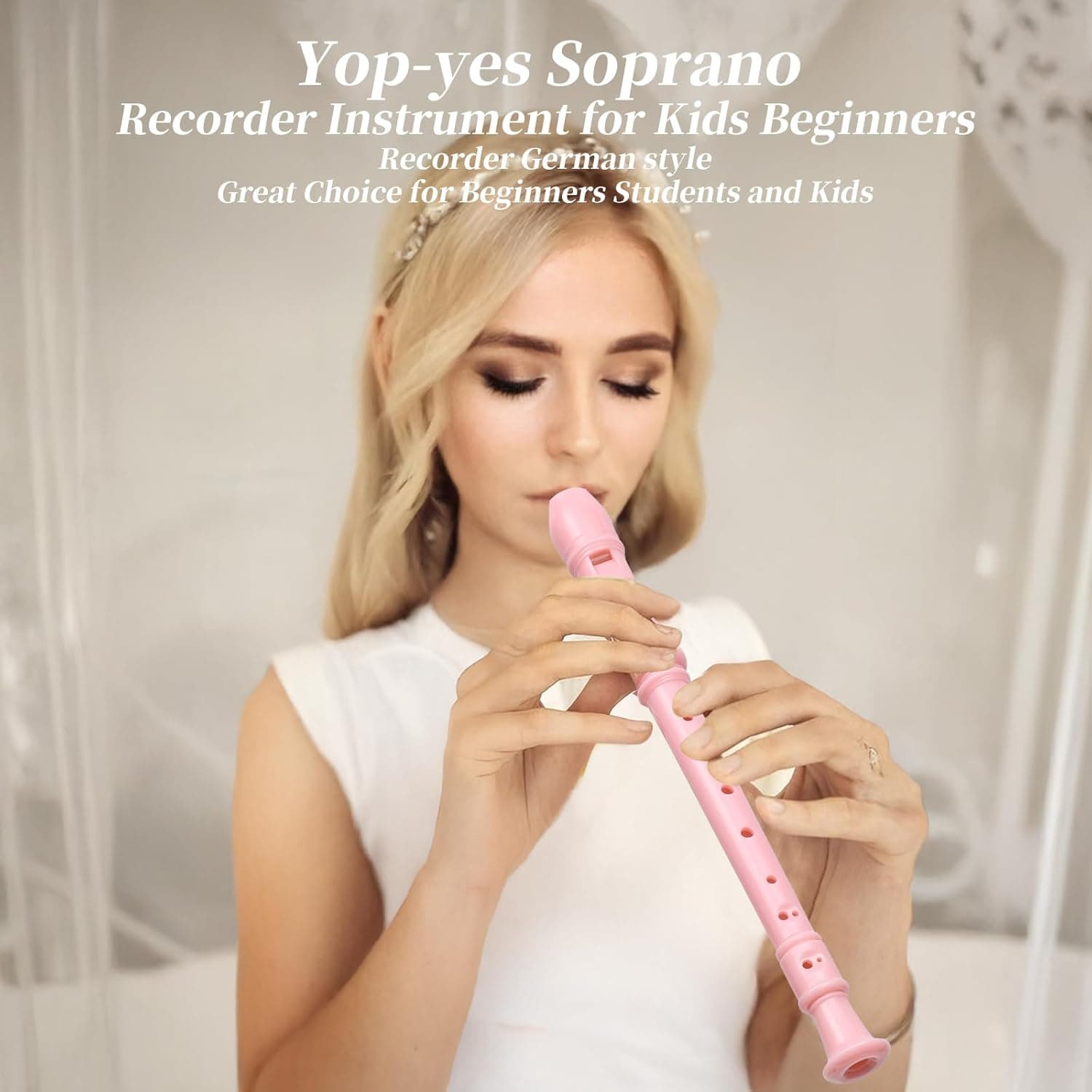 Soprano Recorder for Kids Beginners, German Fingering, C Key, 3 Piece with Cleaning Rod, Bag, Fingering Chart (Pink)… Peony Pink - Image 6