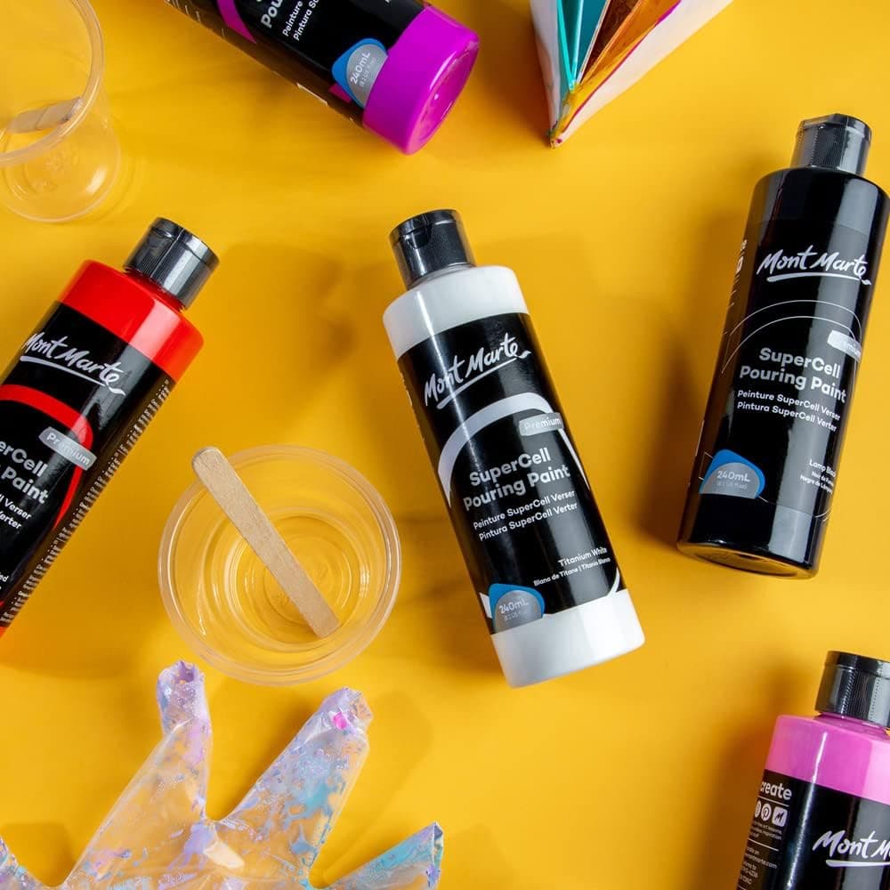 Mont Marte SuperCell Pouring Paint 240ml - White - Image 4