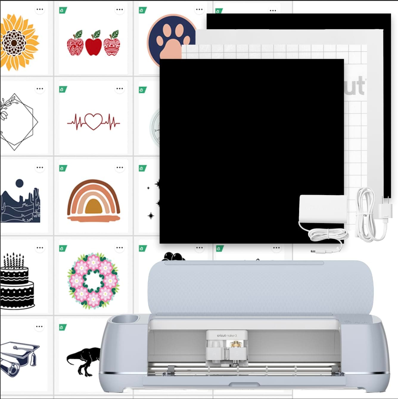 Cricut Maker 3 & Digital Content Library Bundle - Includes 30 Images in Design Space App - Smart Cutting Machine, 2X Faster & 10X Cutting Force, Cuts 300+ Materials, Blue - Image 2