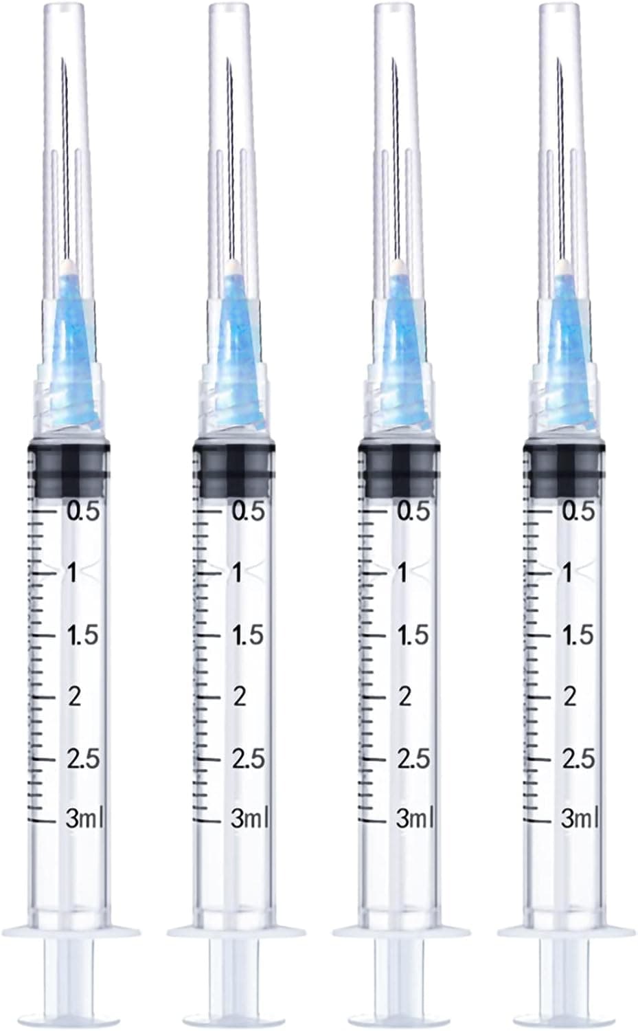 4 Pack 3ml Disposable Syringe with 23Ga 1.0 Inch, Luer Lock Syringes, Individual Sterilized Wrapped - Image 2
