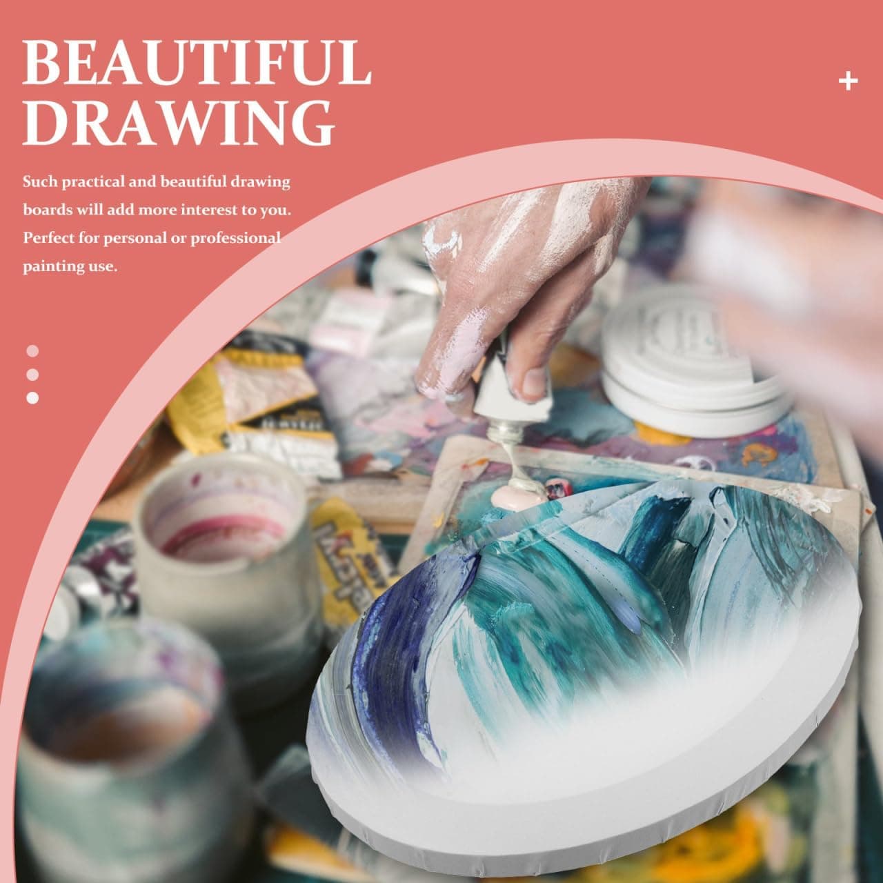 15.33 * 11.79Inch Oval Canvases for Painting,Oval Framed Canvas Blank Art Board Panels for Acrylic and Oil Painting Home Office Decor - Image 8