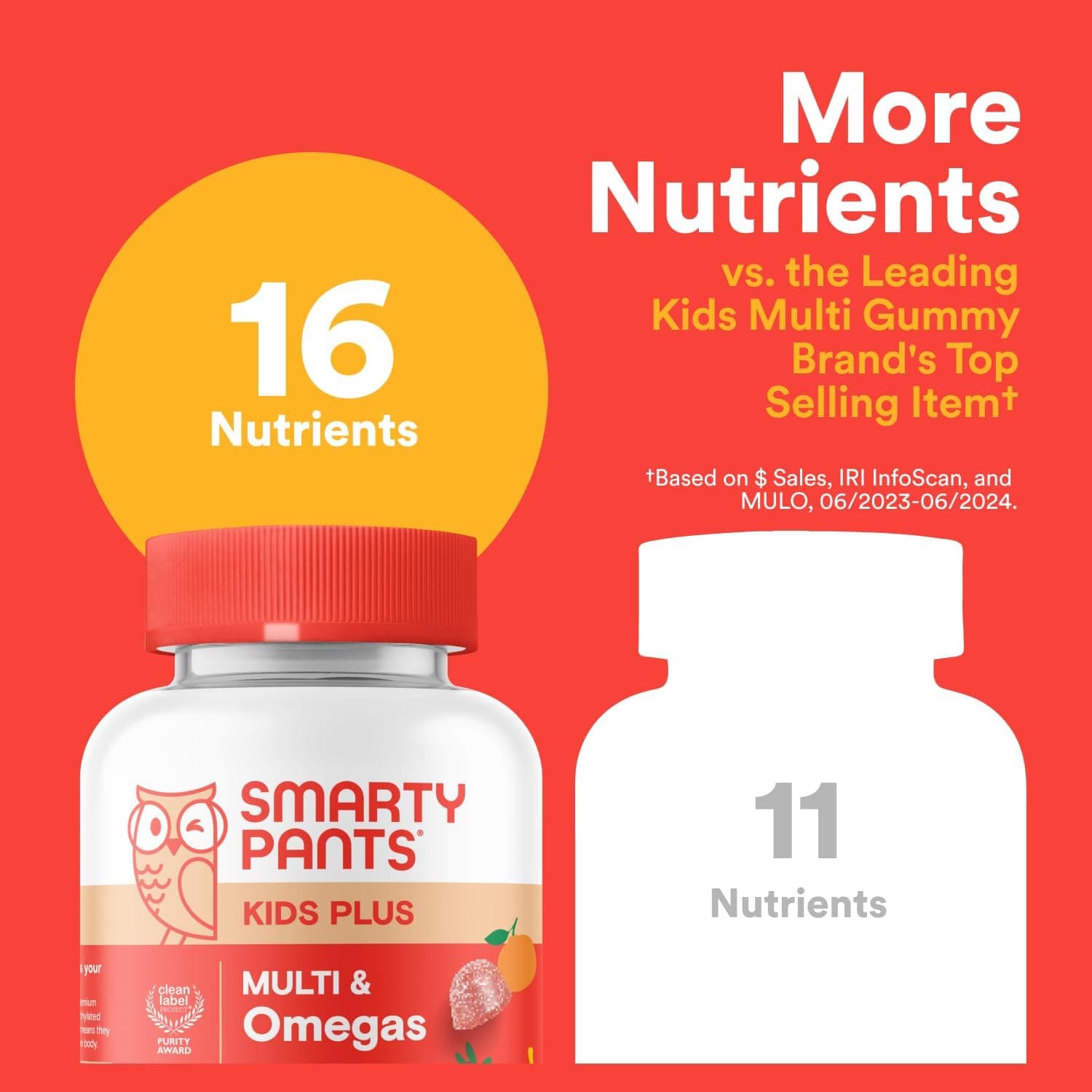 SmartyPants Kids Multivitamin Gummies - Improved Formula: Omega 3 (DHA/EPA), Vitamins D3, C, B12, B6, Vitamin A, K & Zinc, Gluten Free, Three Fruit Flavors, 60 Count (30 Day Supply) New Formula 60 Count (Pack of 1) - Image 8